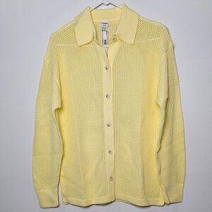Victoria's Secret PINK Crochet Button-Down Top -Mellow Yellow -Size XS- 27022226
